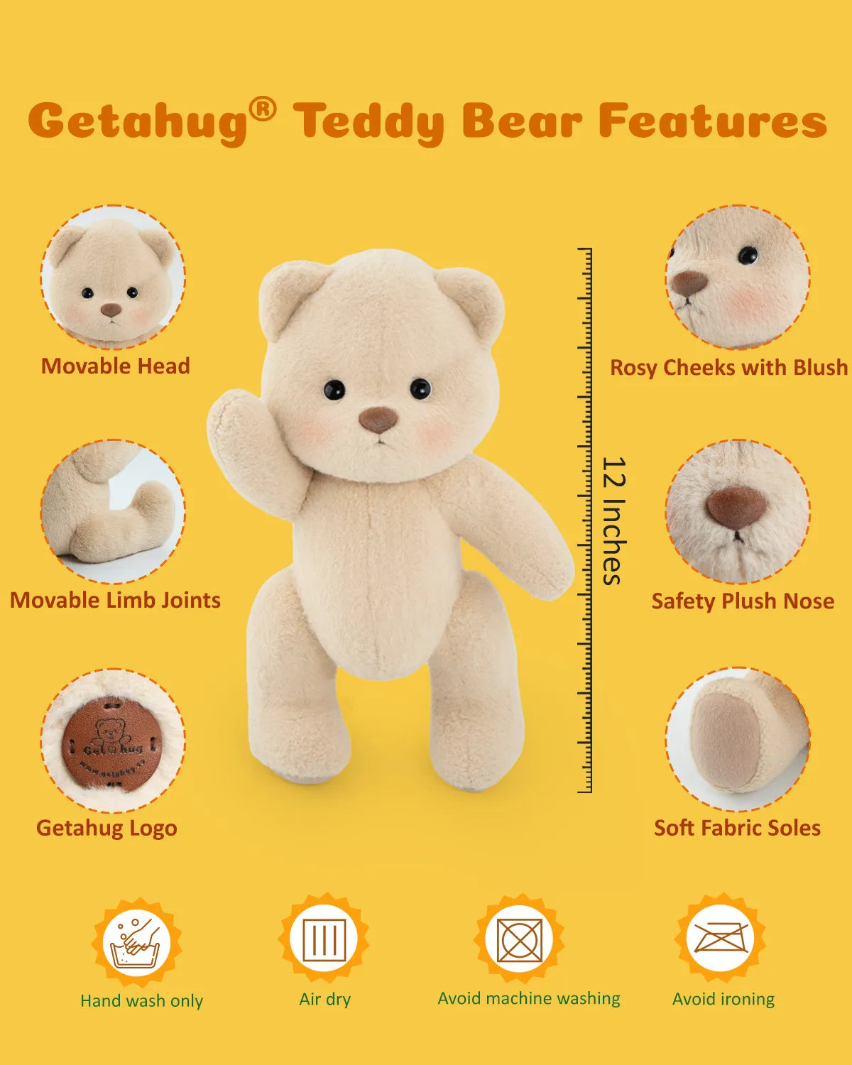 Furry Dino Bear | Handmade Jointed Teddy Bear Gift