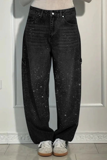 Women's Casual Jeans Trousers with Glitter - 50% Off